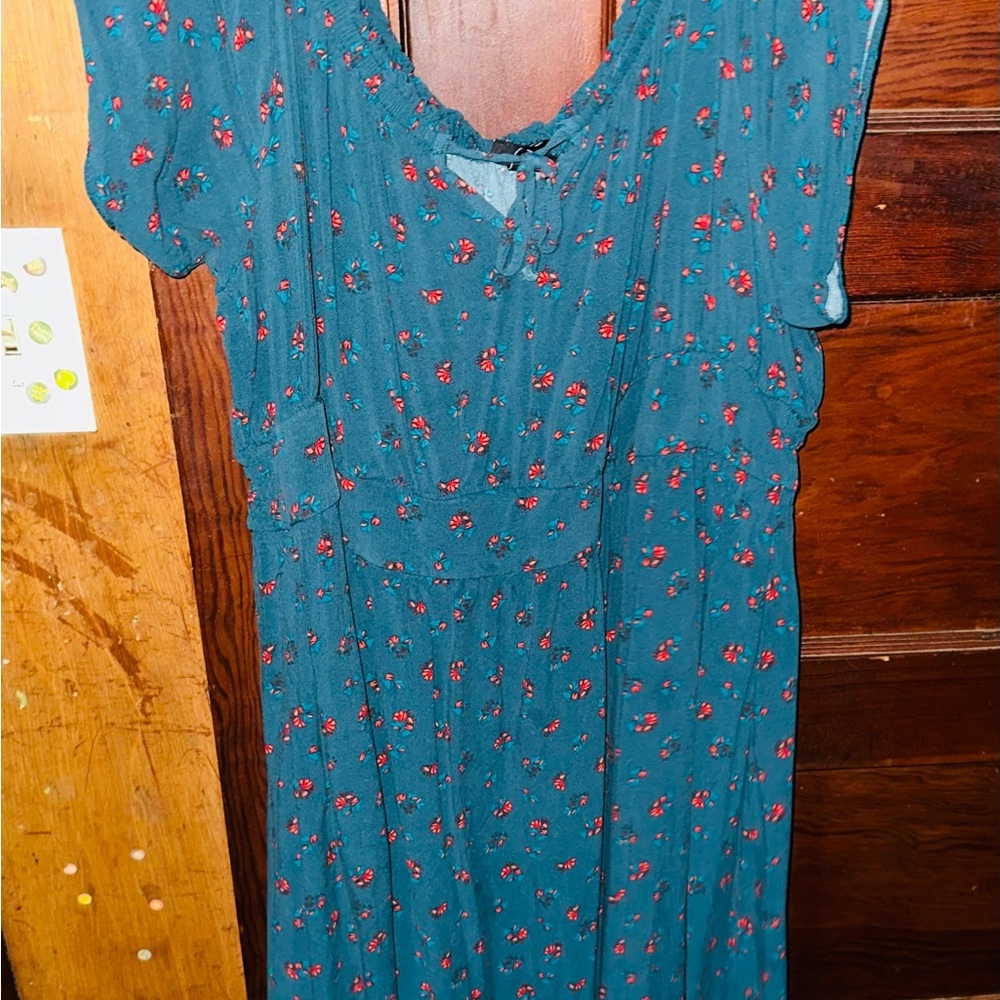 Torrid Teal Floral Maxi Dress Size 4XL